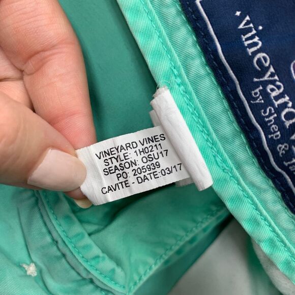 Vineyard Vines Shorts Mens 32 Aruba Blue Club Cotton Twill Flat Front Prep Chino - Picture 12 of 14